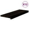 vidaXL Gazi&scaron;ta stepenice 12 kom smeđe-crni 70x25x2 cm masivna hrast