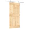 vidaXL Klizna vrata Prirodna i bijela 95 x 210 cm Čvrsta borovina