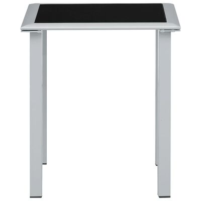 vidaXL Vrtni stol crno-srebrni 41 x 41 x 45 cm od čelika i stakla