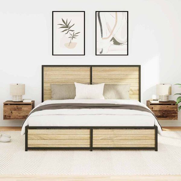 vidaXL Wall-mounted noćni ormarić 2 pcs Staro drvo Konstruirano drvo