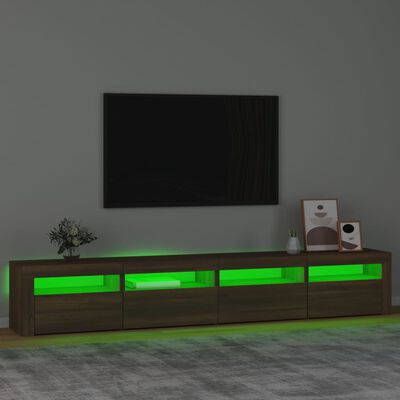vidaXL TV ormarić s LED svjetlima boja smeđeg hrasta 240x35x40 cm