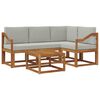 vidaXL Set vanjskih sofa s jastukom 5 pcs Prirodna i svijetlo siva