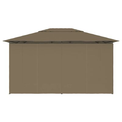 vidaXL Vrtni šator sa zavjesama 4 x 3 m smeđe-sivi 180 g/m²