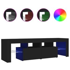 vidaXL TV ormarić s LED svjetlima crni 140 x 36,5 x 40 cm