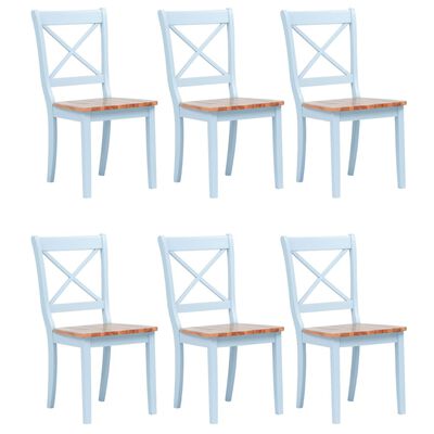 vidaXL Blagovaonske stolice sive i prirodne 6 kom drvo kaučukovca