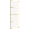 vidaXL Sobna vrata tanka zlatna 76x201,5 cm kaljeno staklo i aluminij