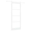 vidaXL Klizna vrata 93 x 232 cm Masivna borovina i staklo Bijelo