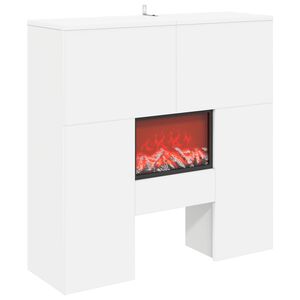 vidaXL Električni kamin Bijela 75 x 24,5 x 75 cm Konstruirano drvo