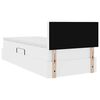vidaXL Krevet s prostorom za pohranu s LED-om Čista bijela Lažna koža