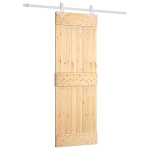vidaXL Klizna vrata 70 x 210 cm Čvrsta borovina (neobrađena)