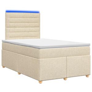 vidaXL Boxspring krevet s madracem Krem 120 x 190 cm Tkanina