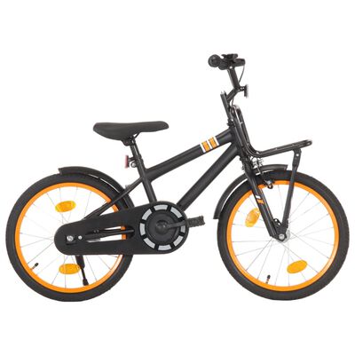 vidaXL Dječji bicikl s prednjim nosačem 18 inča crno-narančasti