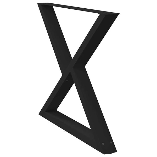 vidaXL Noge za blagovaonski stol 2 kom Crne 90 x (72-73,3) cm Čelične