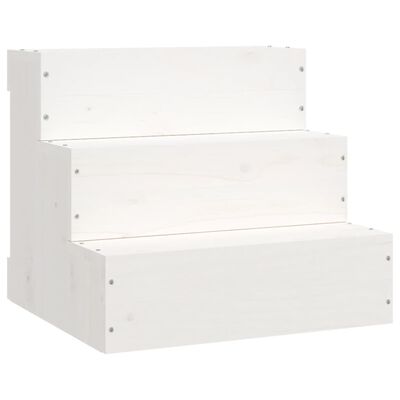 vidaXL Stepenice za kućne ljubimce bijele 40x37,5x35 cm od borovine