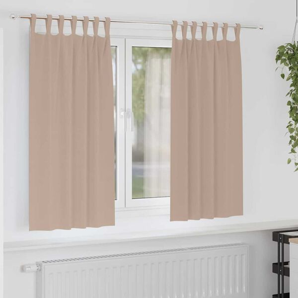 vidaXL Zavjese za blackout s prstenovima 2 pcs Sivo-smeđa 175 x 140 cm