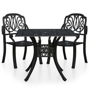 vidaXL 3-dijelni bistro set od lijevanog aluminija crni