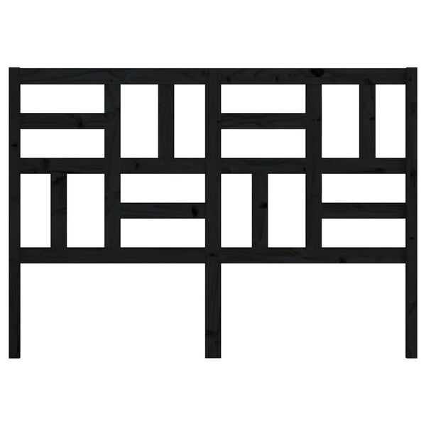 vidaXL Uzglavlje za krevet crno 126 x 4 x 104 cm od masivne borovine