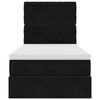 vidaXL Otomanski okvir kreveta s madracima crni 80x200cm baršunasti