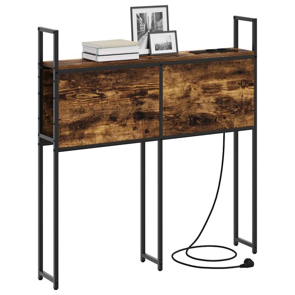 vidaXL Uzgled za skladi&scaron;tenje s postajom za punjenje Dimljeni hrast