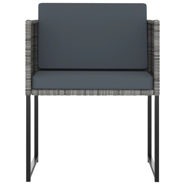 vidaXL 9-dijelni vrtni blagovaonski set od poliratana s jastucima sivi