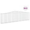 vidaXL Lučne gabionske ko&scaron;are 15kom 400x30x100/120cm pocinčano željezo