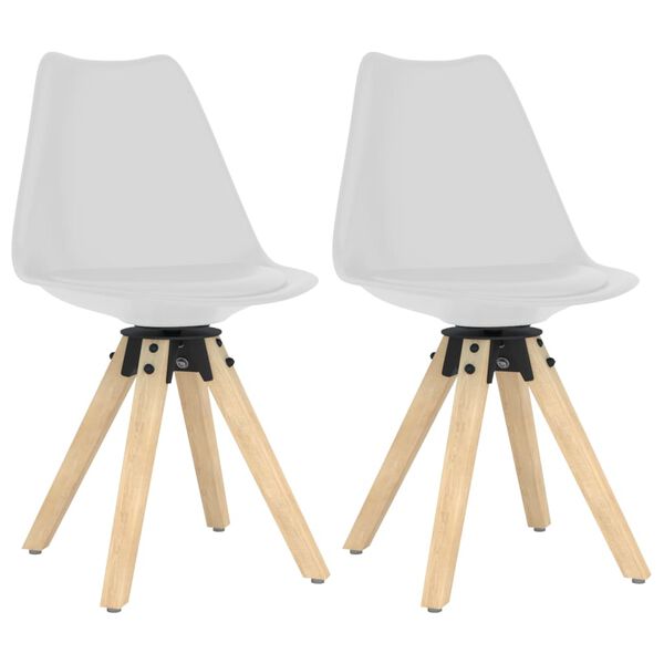 vidaXL Okretne blagovaonske stolice 2 kom bijele PP