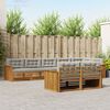 vidaXL Set vanjskih sofa s jastukom 8 pcs Prirodna i svijetlo siva