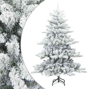 vidaXL Umjetno Zglobno Božićno Drvo Snijeg Preplačeno Bijela 150 cm