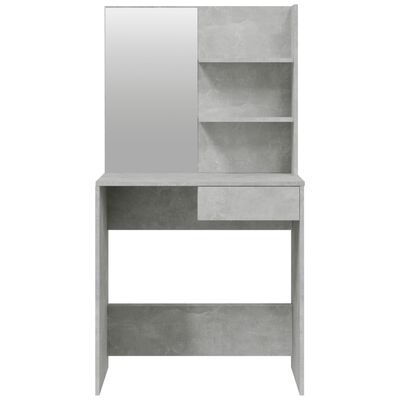 vidaXL Toaletni stolić s ogledalom siva boja betona 74,5 x 40 x 141 cm