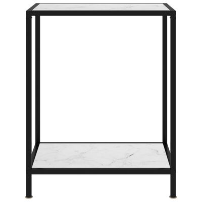 vidaXL Konzolni stol bijeli 60 x 35 x 75 cm od kaljenog stakla
