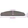 vidaXL Prostirke za stepenice 15 kom 65x21x4 cm sive poluokrugle velike