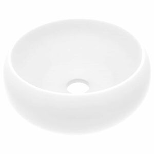 vidaXL Luksuzni okrugli umivaonik mat bijeli 40 x 15 cm keramički