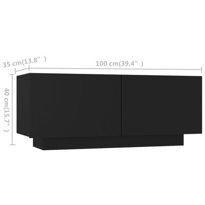 vidaXL TV ormarić s LED svjetlima crni 300 x 35 x 40 cm