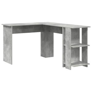 vidaXL Kutni stol Betonski sivi Konstruirano drvo 140 x 113,5 x 75 cm