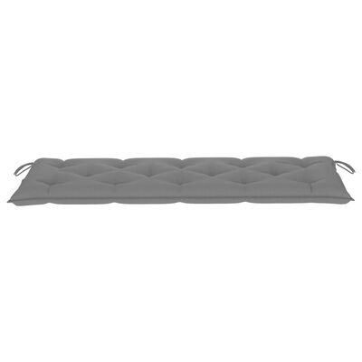 vidaXL Klupa Batavia sa sivim jastukom 150 cm od masivne tikovine