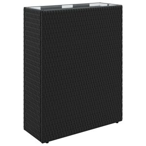 vidaXL Visoki saksija Crna 55 x 22 x 70 cm poliratan