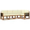 vidaXL Set vanjskih sofa s jastukom 5 pcs Prirodna i krem Poliester