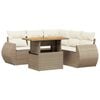 vidaXL 6-dijelni set vrtnih sofa s jastucima bež od poliratana