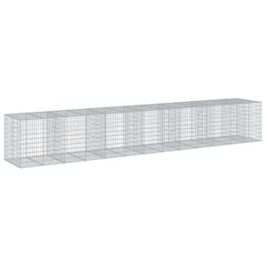 vidaXL Gabionska ko&scaron;ara s poklopcem 650x100x100 cm pocinčano željezo