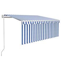 vidaXL Automatska tenda na uvlačenje s roletom 3 x 2,5 m plavo-bijela