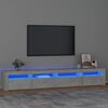 vidaXL TV ormarić s LED svjetlima siva boja betona 240x35x40 cm