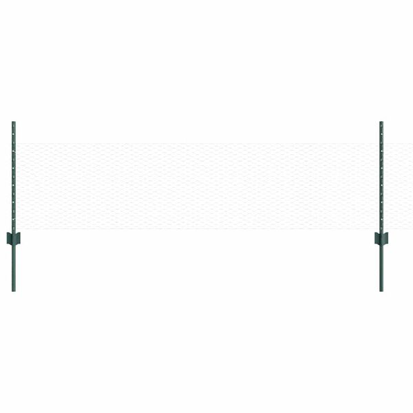 vidaXL Ograda s postovima Zelena 0,5 x 100 m Čelik i PVC