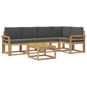 vidaXL Set vanjskih sofa 6 pcs Bijela i antracit Čvrsto drvo akacije