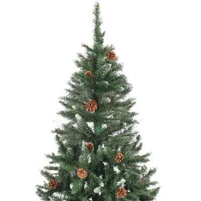 vidaXL Umjetno osvijetljeno božićno drvce sa šiškama 210 cm