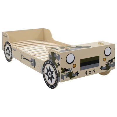 vidaXL Dječji krevet u obliku terenskog vozila 90 x 200 cm maskirni