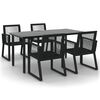vidaXL 5-dijelni vrtni blagovaonski set od PVC ratana crni