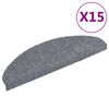 vidaXL Prostirke za stepenice, samoljepljive, 15 kom, 65x21x4 cm, svijetlo sive, poluokrugle, velike