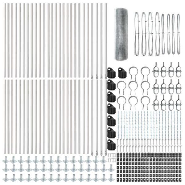 vidaXL Stup za ogradu Srebrno 100 x 0,5 m (mreža 25 x 25 mm) Čelik