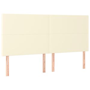 vidaXL Uzglavlje krem boje 160x5x118/128 cm umjetna koža