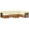vidaXL Set vanjskih sofa 7 kom. Prirodna i krem